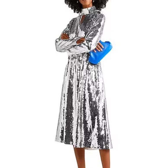 Tibi Ivory/Gold midi NWT XS high neck - Picture 10 of 11